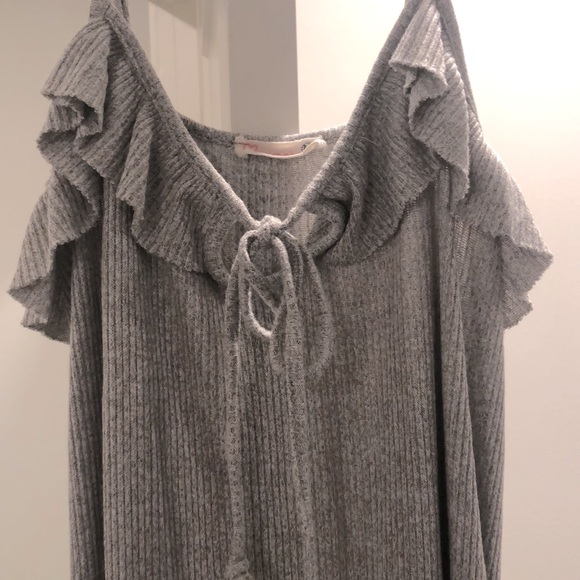 NEW [Anthropologie] Maronie Grey Ribbed Adjustable Spaghetti Strap Dress Size M - Picture 5 of 10